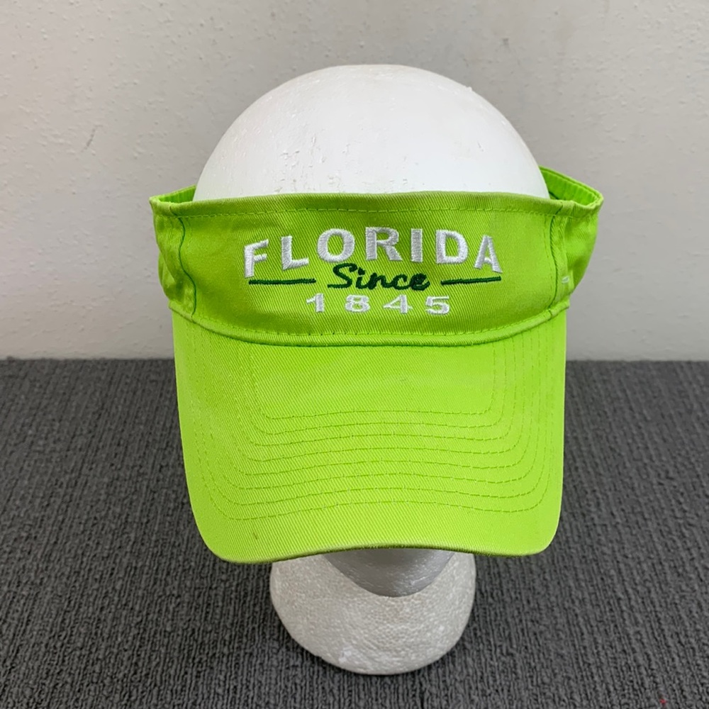 Florida Since 1845 Visor Womens Adjustable Lime Green White Strapback Cap